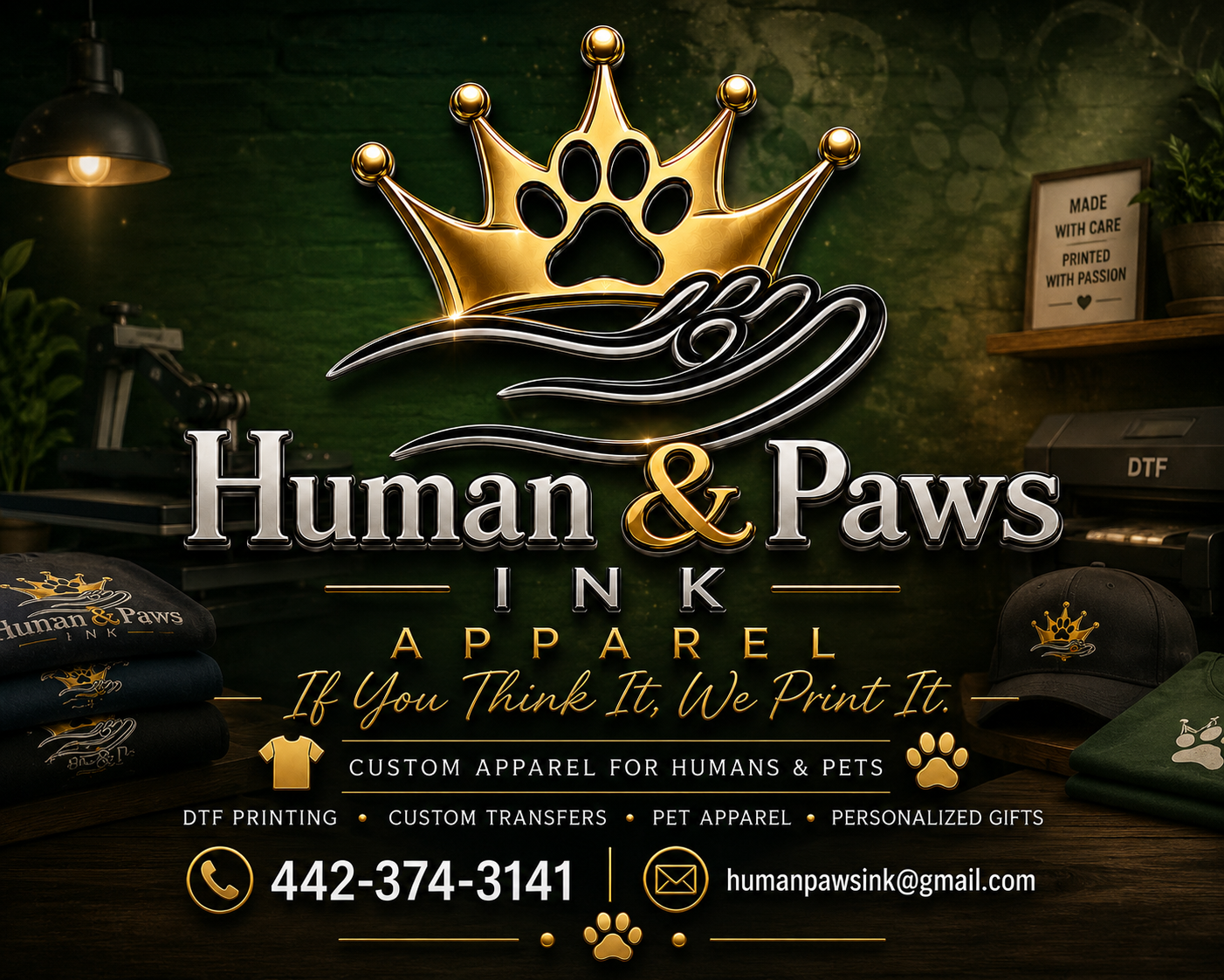 Human & Paws Ink | Custom Shirts, Hoodies, Bags & Pet Apparel